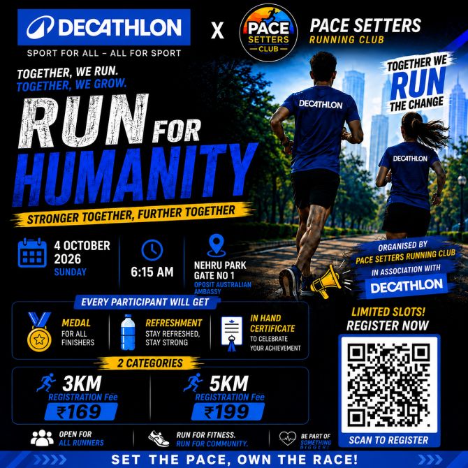 Pace Setters x Decathlon Run for Humanity - 4 October 2026, Nehru Park